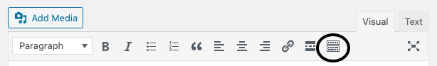 Collapsed toolbar in WordPress