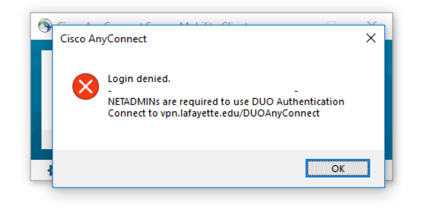 AnyConnect error message when wrong URL is entered.