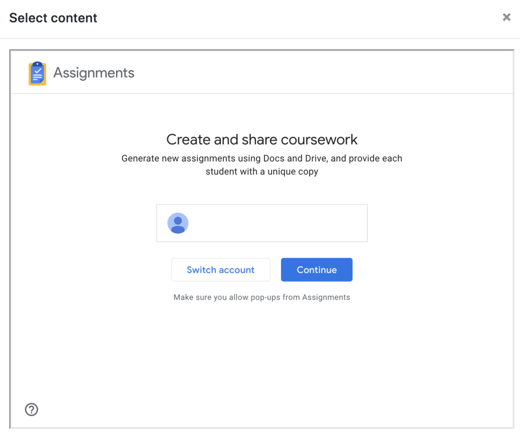 enable google assignment