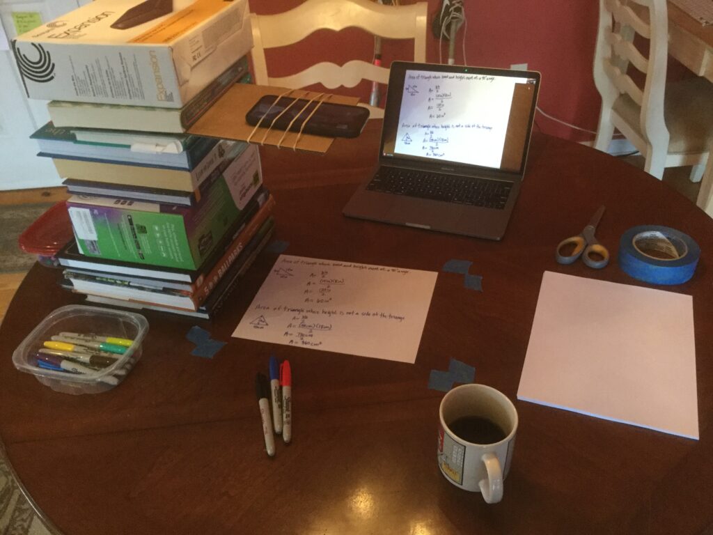 A view of a do-it-yourself document camera setup