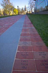 A row of bricks for members of the Fleck Consistent Giving Society