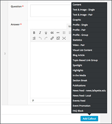 Add Callout options