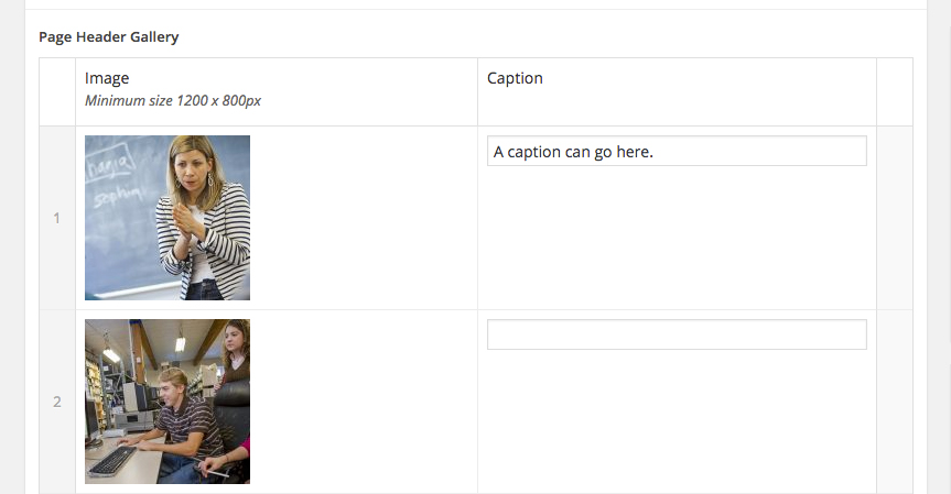 Header Gallery example