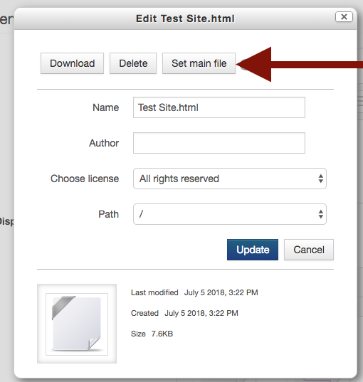 Set the main file